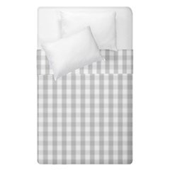 Christmas Silver Gingham Check Plaid Duvet Cover Double Side (single Size)