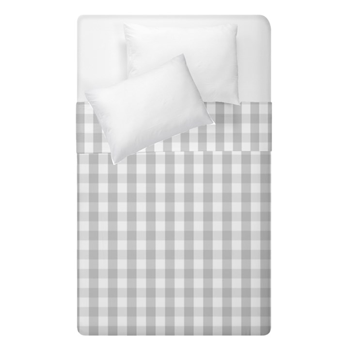 Christmas Silver Gingham Check Plaid Duvet Cover Double Side (Single Size)