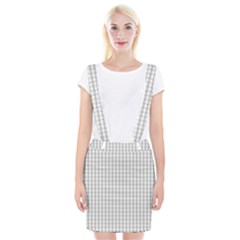 Christmas Silver Gingham Check Plaid Braces Suspender Skirt