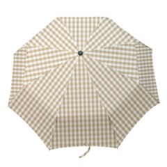 Christmas Gold Large Gingham Check Plaid Pattern Folding Umbrellas