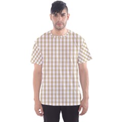 Christmas Gold Large Gingham Check Plaid Pattern Men s Sports Mesh Tee