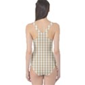 Christmas Gold Large Gingham Check Plaid Pattern One Piece Swimsuit View2