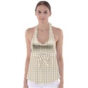 Christmas Gold Large Gingham Check Plaid Pattern Babydoll Tankini Top View1