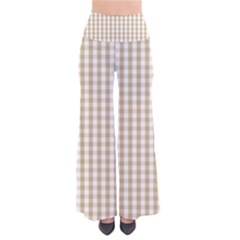 Christmas Gold Large Gingham Check Plaid Pattern Pants by PodArtist