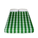 Christmas Green Velvet Large Gingham Check Plaid Pattern Fitted Sheet (Full/ Double Size) View1