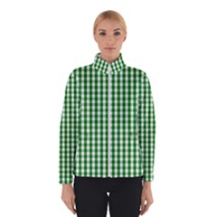 Christmas Green Velvet Large Gingham Check Plaid Pattern Winterwear by PodArtist