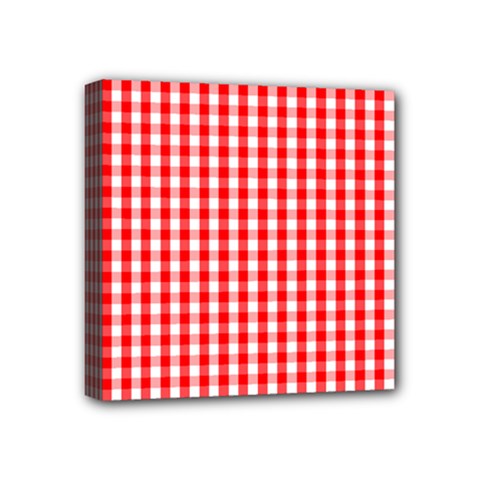 Christmas Red Velvet Large Gingham Check Plaid Pattern Mini Canvas 4  X 4 