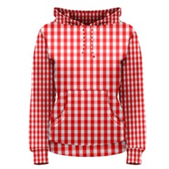 Christmas Red Velvet Large Gingham Check Plaid Pattern Women s Pullover Hoodie by PodArtist