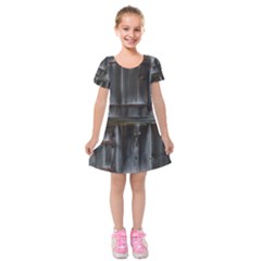 Alpine Hut Almhof Old Wood Grain Kids  Short Sleeve Velvet Dress by BangZart