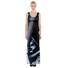 Motorcycle Details Maxi Thigh Split Dress by BangZart