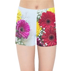 Flowers Gerbera Floral Spring Kids Sports Shorts by BangZart