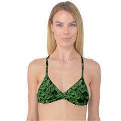 Texture Leaves Light Sun Green Reversible Tri Bikini Top by BangZart