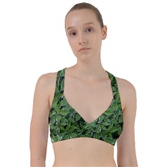 Texture Leaves Light Sun Green Sweetheart Sports Bra