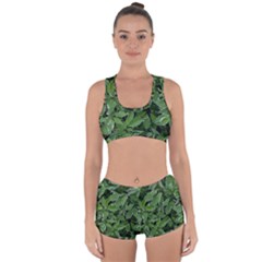 Texture Leaves Light Sun Green Racerback Boyleg Bikini Set by BangZart