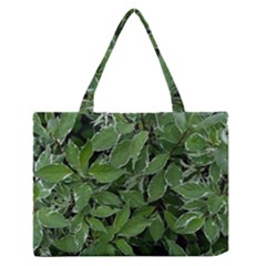 Texture Leaves Light Sun Green Medium Zipper Tote Bag by BangZart