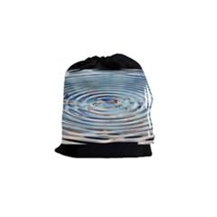 Wave Concentric Waves Circles Water Drawstring Pouches (small)  by BangZart