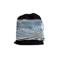 Wave Concentric Waves Circles Water Drawstring Pouches (medium)  by BangZart