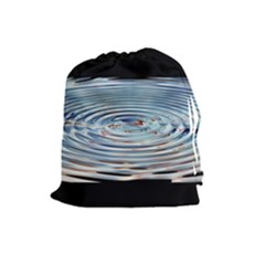 Wave Concentric Waves Circles Water Drawstring Pouches (large)  by BangZart