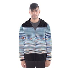 Wave Concentric Waves Circles Water Hooded Wind Breaker (men) by BangZart