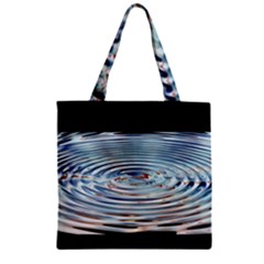 Wave Concentric Waves Circles Water Zipper Grocery Tote Bag by BangZart