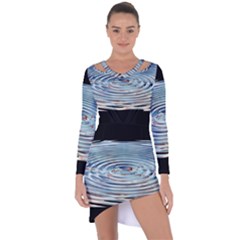 Wave Concentric Waves Circles Water Asymmetric Cut-out Shift Dress by BangZart