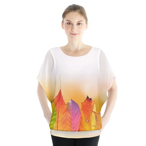 Autumn Leaves Colorful Fall Foliage Blouse by BangZart