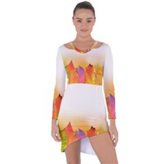 Autumn Leaves Colorful Fall Foliage Asymmetric Cut-out Shift Dress by BangZart