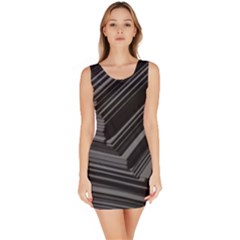 Paper Low Key A4 Studio Lines Sleeveless Bodycon Dress by BangZart