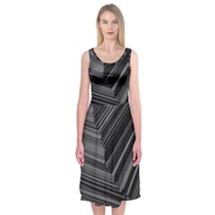 Paper Low Key A4 Studio Lines Midi Sleeveless Dress by BangZart