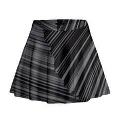 Paper Low Key A4 Studio Lines Mini Flare Skirt by BangZart