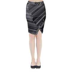 Paper Low Key A4 Studio Lines Midi Wrap Pencil Skirt by BangZart