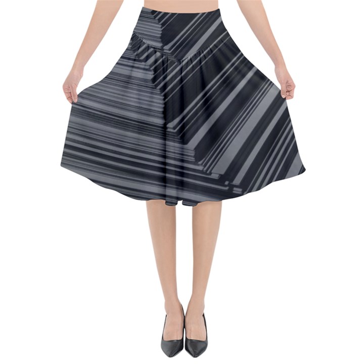 Paper Low Key A4 Studio Lines Flared Midi Skirt