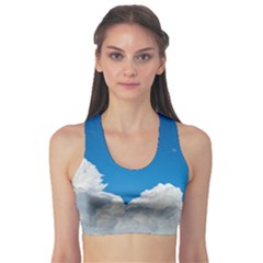 Sky Clouds Blue White Weather Air Sports Bra by BangZart