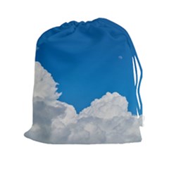 Sky Clouds Blue White Weather Air Drawstring Pouches (xxl) by BangZart