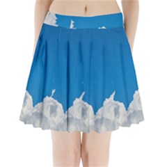 Sky Clouds Blue White Weather Air Pleated Mini Skirt by BangZart