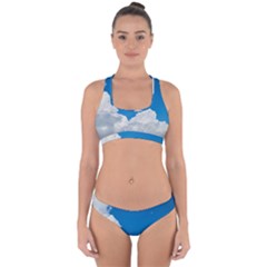 Sky Clouds Blue White Weather Air Cross Back Hipster Bikini Set by BangZart