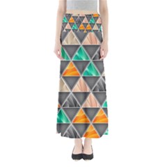 Abstract Geometric Triangle Shape Full Length Maxi Skirt by BangZart