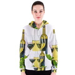 White Wine Red Wine The Bottle Women s Zipper Hoodie by BangZart