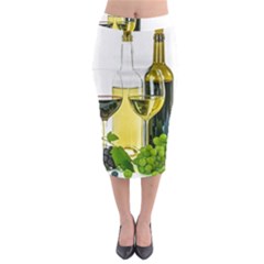 White Wine Red Wine The Bottle Midi Pencil Skirt by BangZart