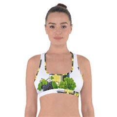 White Wine Red Wine The Bottle Cross Back Sports Bra by BangZart