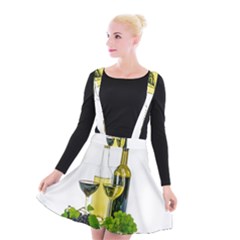 White Wine Red Wine The Bottle Suspender Skater Skirt by BangZart