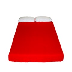 Solid Christmas Red Velvet Fitted Sheet (full/ Double Size) by PodArtist