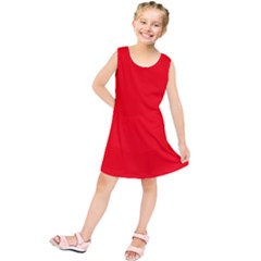 Solid Christmas Red Velvet Kids  Tunic Dress by PodArtist