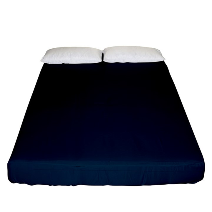 Solid Christmas Silent night Blue Fitted Sheet (King Size)