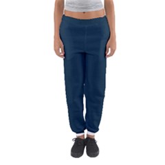 Solid Christmas Silent Night Blue Women s Jogger Sweatpants by PodArtist