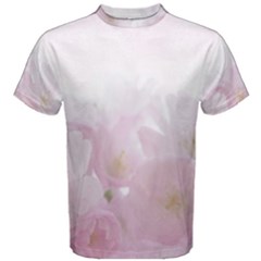 Pink Blossom Bloom Spring Romantic Men s Cotton Tee by BangZart