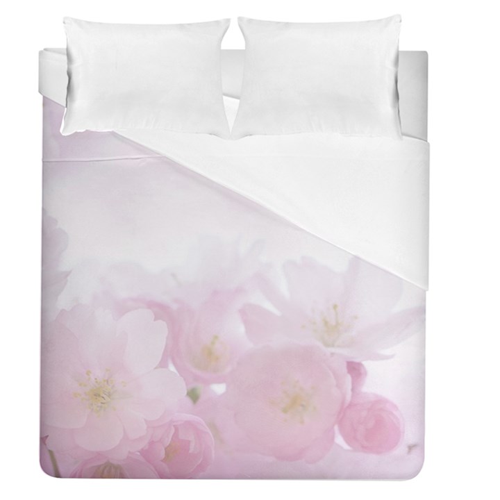 Pink Blossom Bloom Spring Romantic Duvet Cover (Queen Size)