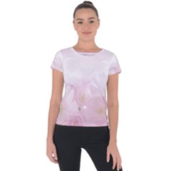 Pink Blossom Bloom Spring Romantic Short Sleeve Sports Top  by BangZart