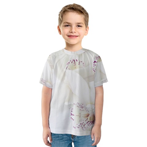 Orchids Flowers White Background Kids  Sport Mesh Tee by BangZart