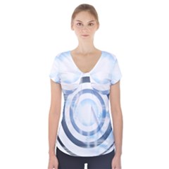 Center Centered Gears Visor Target Short Sleeve Front Detail Top by BangZart